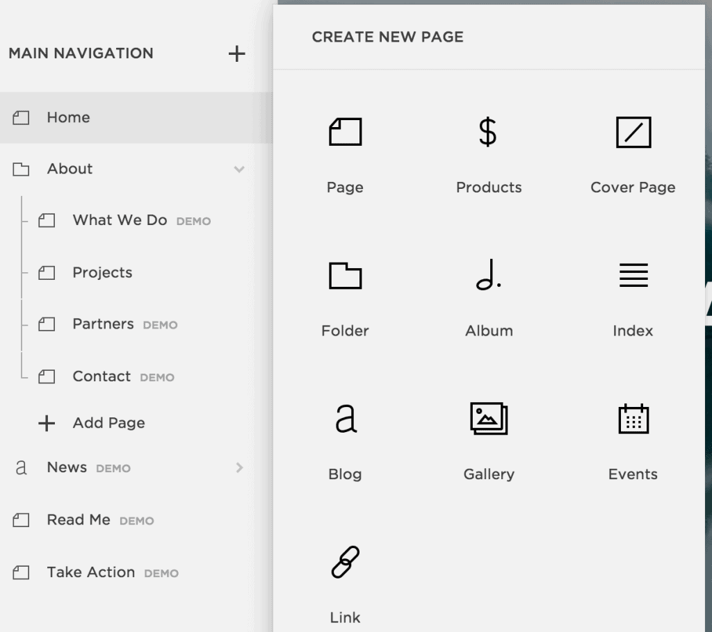 Squarespace Content Types