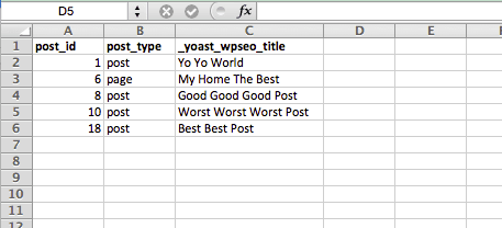 Formatting in Excel